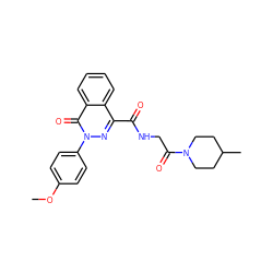 COc1ccc(-n2nc(C(=O)NCC(=O)N3CCC(C)CC3)c3ccccc3c2=O)cc1 ZINC000009833376