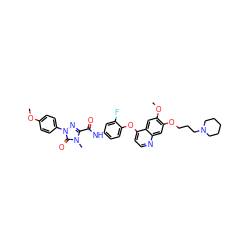 COc1ccc(-n2nc(C(=O)Nc3ccc(Oc4ccnc5cc(OCCCN6CCCCC6)c(OC)cc45)c(F)c3)n(C)c2=O)cc1 ZINC001772589785