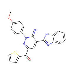 COc1ccc(-n2nc(C(=O)c3cccs3)cc(-c3nc4ccccc4[nH]3)c2=N)cc1 ZINC000013471013