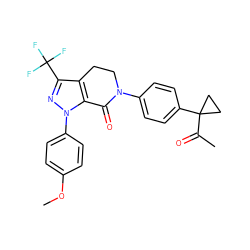 COc1ccc(-n2nc(C(F)(F)F)c3c2C(=O)N(c2ccc(C4(C(C)=O)CC4)cc2)CC3)cc1 ZINC000038748568