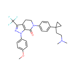 COc1ccc(-n2nc(C(F)(F)F)c3c2C(=O)N(c2ccc(C4(CCN(C)C)CC4)cc2)CC3)cc1 ZINC000040847826