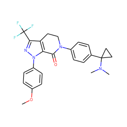 COc1ccc(-n2nc(C(F)(F)F)c3c2C(=O)N(c2ccc(C4(N(C)C)CC4)cc2)CC3)cc1 ZINC000040894355