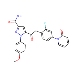 COc1ccc(-n2nc(C(N)=O)cc2C(=O)Cc2ccc(-n3ccccc3=O)cc2F)cc1 ZINC000029037718