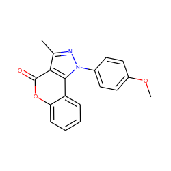 COc1ccc(-n2nc(C)c3c(=O)oc4ccccc4c32)cc1 ZINC000026750215