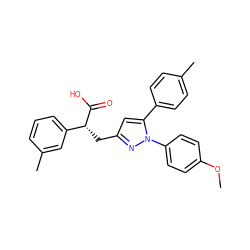 COc1ccc(-n2nc(C[C@@H](C(=O)O)c3cccc(C)c3)cc2-c2ccc(C)cc2)cc1 ZINC000028962677