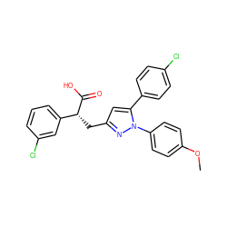 COc1ccc(-n2nc(C[C@@H](C(=O)O)c3cccc(Cl)c3)cc2-c2ccc(Cl)cc2)cc1 ZINC000028962527