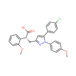 COc1ccc(-n2nc(C[C@@H](C(=O)O)c3ccccc3OC)cc2-c2ccc(Cl)cc2)cc1 ZINC000028962536