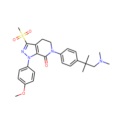 COc1ccc(-n2nc(S(C)(=O)=O)c3c2C(=O)N(c2ccc(C(C)(C)CN(C)C)cc2)CC3)cc1 ZINC000147151764