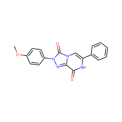 COc1ccc(-n2nc3c(=O)[nH]c(-c4ccccc4)cn3c2=O)cc1 ZINC001772607837