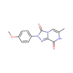 COc1ccc(-n2nc3c(=O)[nH]c(C)cn3c2=O)cc1 ZINC001772625452