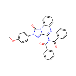 COc1ccc(-n2nc3c(N(C(=O)c4ccccc4)C(=O)c4ccccc4)nc4ccccc4n3c2=O)cc1 ZINC000034621303