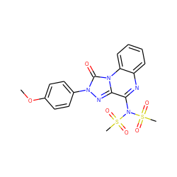COc1ccc(-n2nc3c(N(S(C)(=O)=O)S(C)(=O)=O)nc4ccccc4n3c2=O)cc1 ZINC000040939611