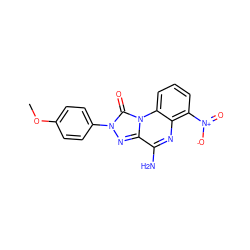 COc1ccc(-n2nc3c(N)nc4c([N+](=O)[O-])cccc4n3c2=O)cc1 ZINC000013580769