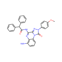 COc1ccc(-n2nc3c(NC(=O)C(c4ccccc4)c4ccccc4)nc4c(N)cccc4n3c2=O)cc1 ZINC000034800779