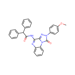 COc1ccc(-n2nc3c(NC(=O)C(c4ccccc4)c4ccccc4)nc4ccccc4n3c2=O)cc1 ZINC000034800783