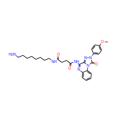 COc1ccc(-n2nc3c(NC(=O)CCC(=O)NCCCCCCCCN)nc4ccccc4n3c2=O)cc1 ZINC000084634588