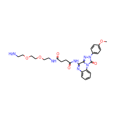 COc1ccc(-n2nc3c(NC(=O)CCC(=O)NCCOCCOCCN)nc4ccccc4n3c2=O)cc1 ZINC000084616739
