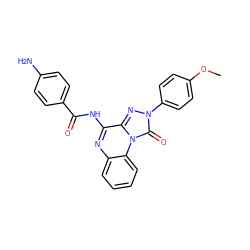 COc1ccc(-n2nc3c(NC(=O)c4ccc(N)cc4)nc4ccccc4n3c2=O)cc1 ZINC000084596812