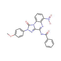 COc1ccc(-n2nc3c(NC(=O)c4ccccc4)nc4c([N+](=O)[O-])cccc4n3c2=O)cc1 ZINC000034800790