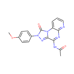 COc1ccc(-n2nc3c(NC(C)=O)nc4ncccc4n3c2=O)cc1 ZINC000040898559