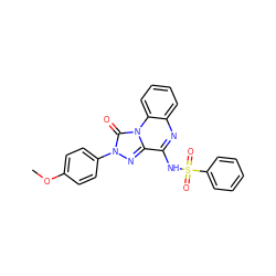 COc1ccc(-n2nc3c(NS(=O)(=O)c4ccccc4)nc4ccccc4n3c2=O)cc1 ZINC000040938587