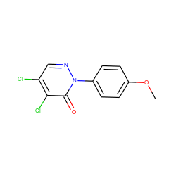 COc1ccc(-n2ncc(Cl)c(Cl)c2=O)cc1 ZINC000003104671