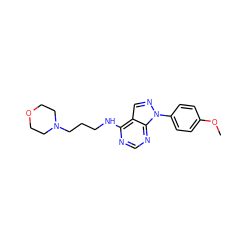 COc1ccc(-n2ncc3c(NCCCN4CCOCC4)ncnc32)cc1 ZINC000020150209