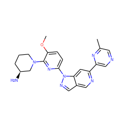 COc1ccc(-n2ncc3cnc(-c4cncc(C)n4)cc32)nc1N1CCC[C@H](N)C1 ZINC000212371960