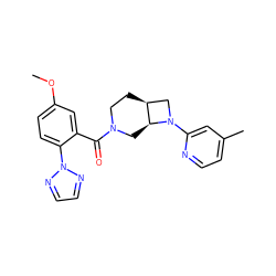 COc1ccc(-n2nccn2)c(C(=O)N2CC[C@H]3CN(c4cc(C)ccn4)[C@H]3C2)c1 ZINC000116827754