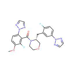 COc1ccc(-n2nccn2)c(C(=O)N2CCOC[C@H]2Cc2cc(-n3nccn3)ccc2F)c1F ZINC000222043939