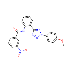 COc1ccc(-n2nnc(-c3ccccc3NC(=O)c3cccc([N+](=O)[O-])c3)n2)cc1 ZINC001772608336