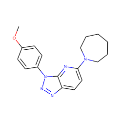 COc1ccc(-n2nnc3ccc(N4CCCCCC4)nc32)cc1 ZINC000073293818