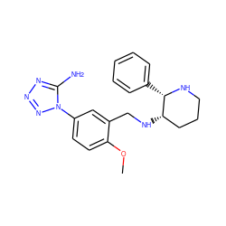 COc1ccc(-n2nnnc2N)cc1CN[C@H]1CCCN[C@H]1c1ccccc1 ZINC000025972559