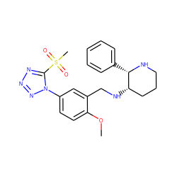 COc1ccc(-n2nnnc2S(C)(=O)=O)cc1CN[C@H]1CCCN[C@H]1c1ccccc1 ZINC000025972309