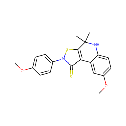 COc1ccc(-n2sc3c(c2=S)-c2cc(OC)ccc2NC3(C)C)cc1 ZINC000002896090