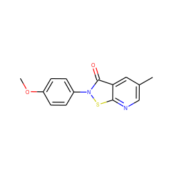 COc1ccc(-n2sc3ncc(C)cc3c2=O)cc1 ZINC000001860705