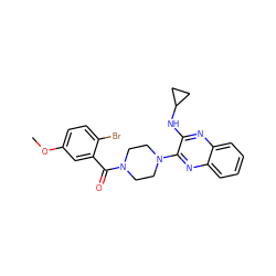 COc1ccc(Br)c(C(=O)N2CCN(c3nc4ccccc4nc3NC3CC3)CC2)c1 ZINC000144534211