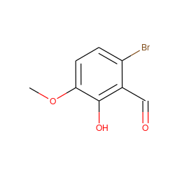 COc1ccc(Br)c(C=O)c1O ZINC000000332564