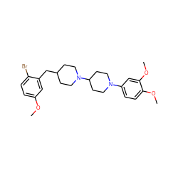 COc1ccc(Br)c(CC2CCN(C3CCN(c4ccc(OC)c(OC)c4)CC3)CC2)c1 ZINC001772647817