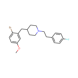 COc1ccc(Br)c(CC2CCN(CCc3ccc(F)cc3)CC2)c1 ZINC000144849525