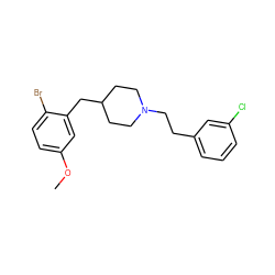 COc1ccc(Br)c(CC2CCN(CCc3cccc(Cl)c3)CC2)c1 ZINC001772654538