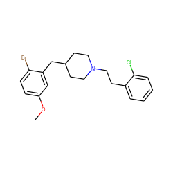 COc1ccc(Br)c(CC2CCN(CCc3ccccc3Cl)CC2)c1 ZINC000039351185