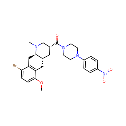 COc1ccc(Br)c2c1C[C@H]1C[C@@H](C(=O)N3CCN(c4ccc([N+](=O)[O-])cc4)CC3)CN(C)[C@@H]1C2 ZINC000028949884