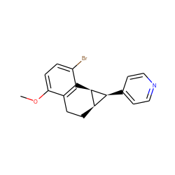 COc1ccc(Br)c2c1CC[C@@H]1[C@H](c3ccncc3)[C@H]21 ZINC000013741595