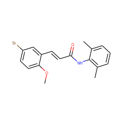 COc1ccc(Br)cc1/C=C/C(=O)Nc1c(C)cccc1C ZINC000001206919