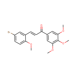 COc1ccc(Br)cc1/C=C/C(=O)c1cc(OC)c(OC)c(OC)c1 ZINC000005869630