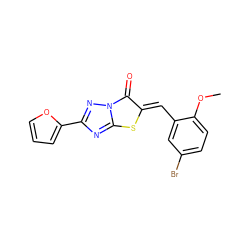 COc1ccc(Br)cc1/C=c1\sc2nc(-c3ccco3)nn2c1=O ZINC000013150436