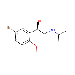 COc1ccc(Br)cc1[C@@H](O)CNC(C)C ZINC000049886083