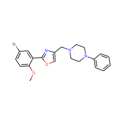 COc1ccc(Br)cc1-c1nc(CN2CCN(c3ccccc3)CC2)co1 ZINC000096299787