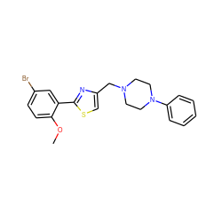 COc1ccc(Br)cc1-c1nc(CN2CCN(c3ccccc3)CC2)cs1 ZINC000016445932